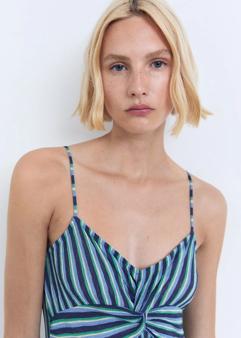 Striped gathered dress