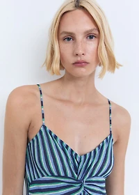 Striped gathered dress