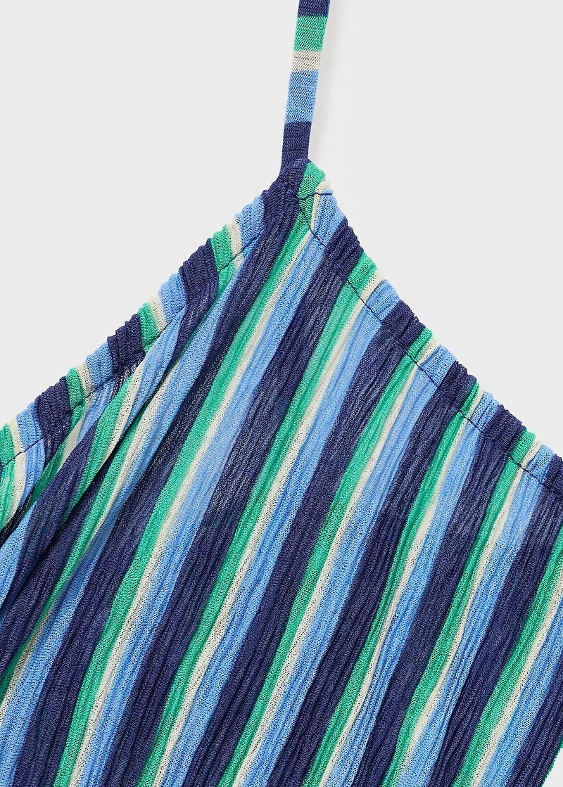Striped gathered dress