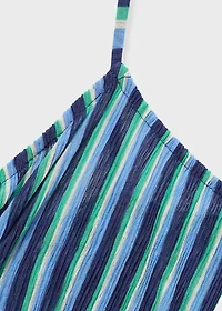 Striped gathered dress