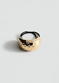 Hair bands with metal textured piece