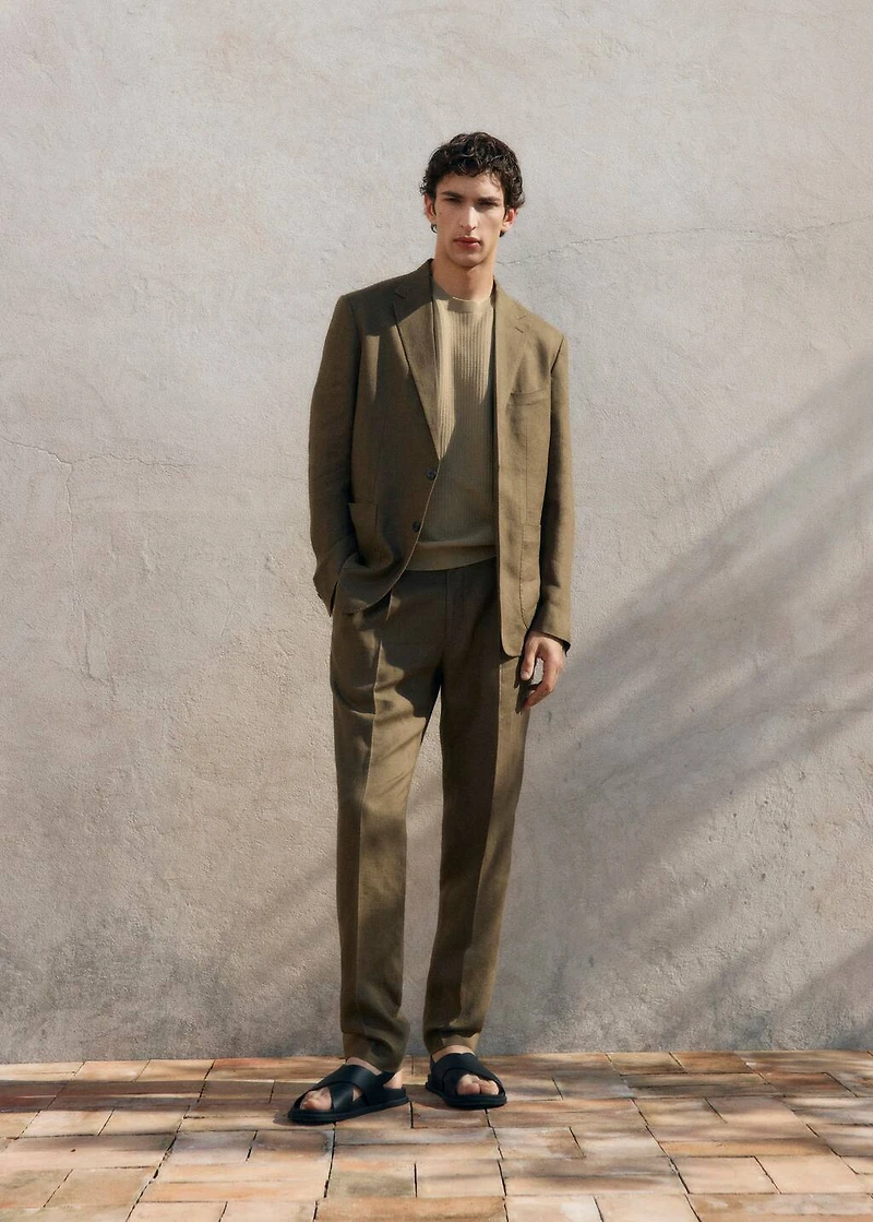 Salerno 100% Linen Slim Fit Suit Pants