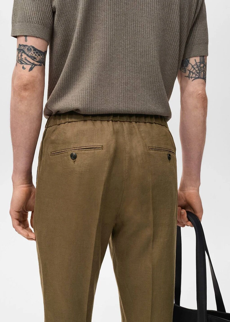 Salerno 100% Linen Slim Fit Suit Pants