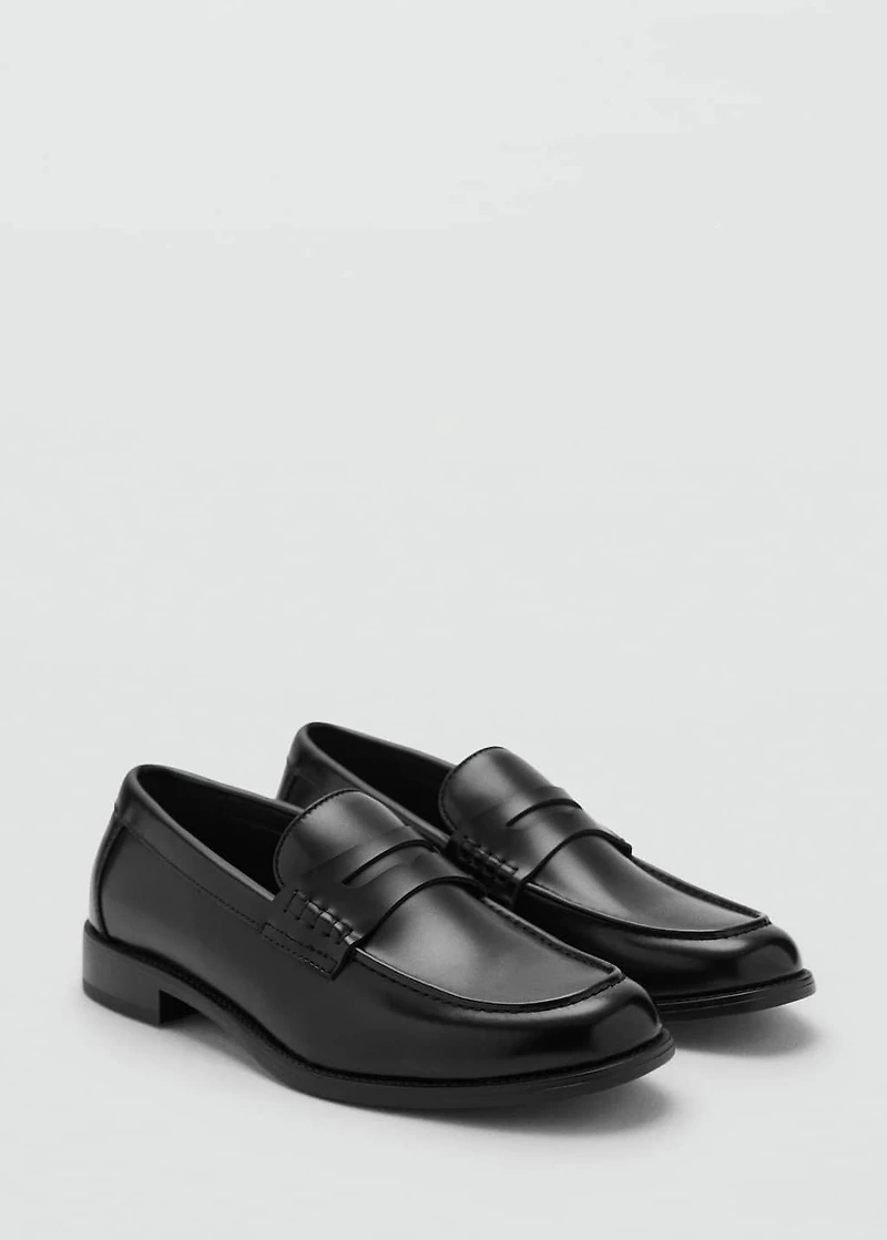 Nappa leather-effect moccasins