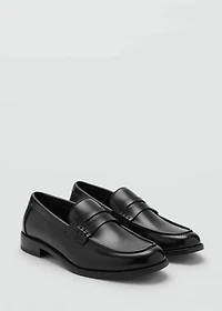 Nappa leather-effect moccasins