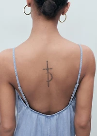 Strappy denim dress