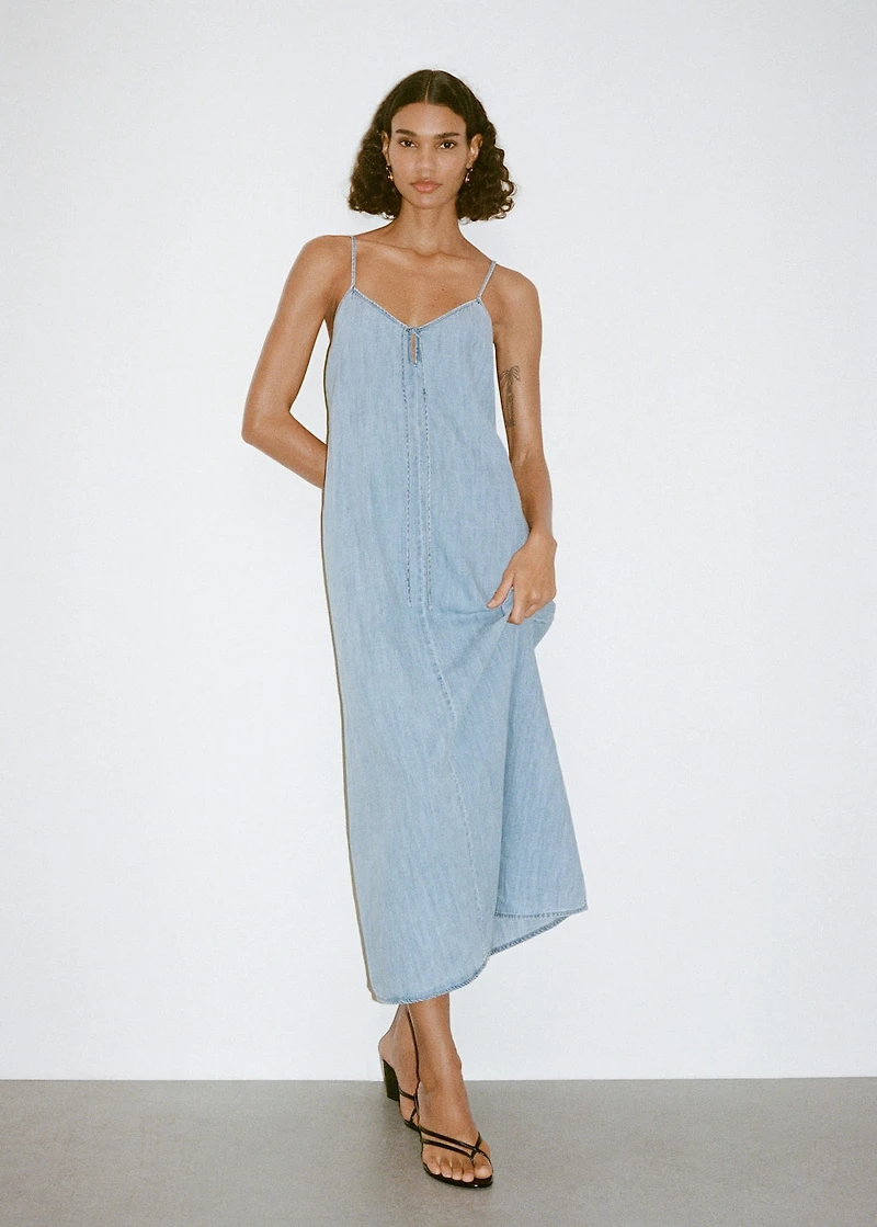 Strappy denim dress