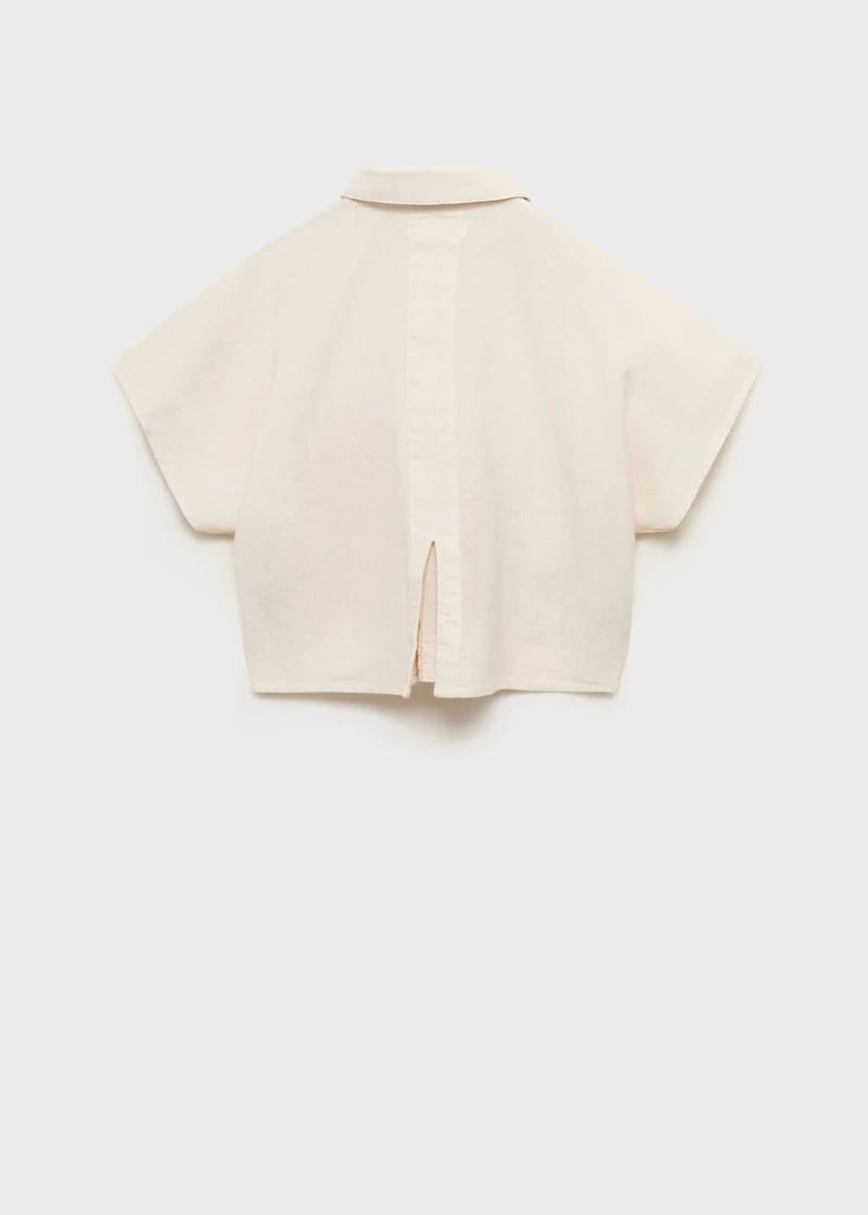 Linen shirt embroidered with flowers