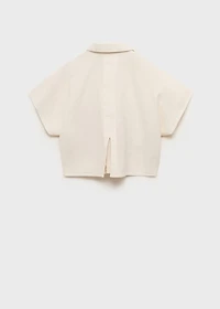 Linen shirt embroidered with flowers