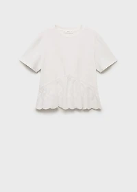 Embroidered ruffle t-shirt