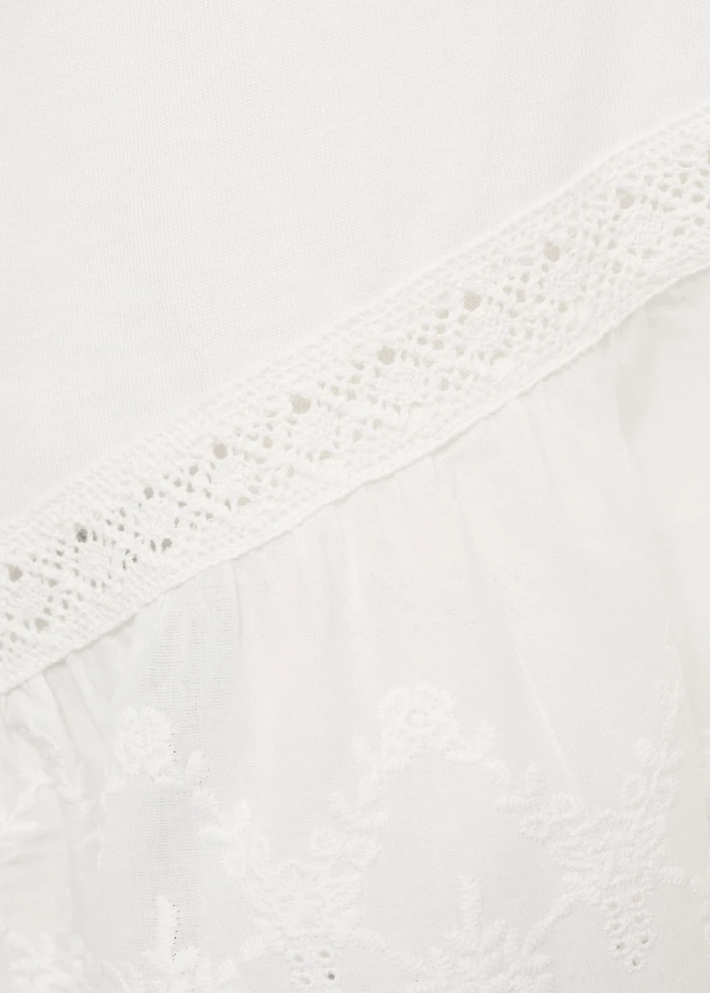 Embroidered ruffle t-shirt