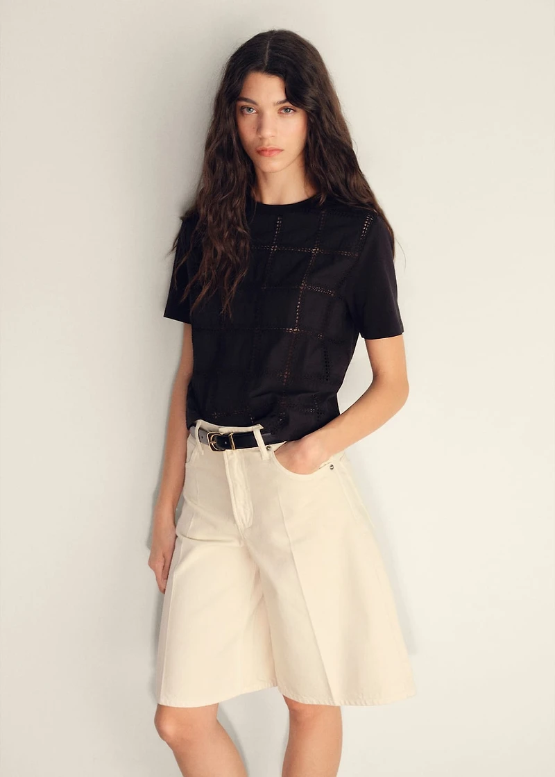 Embroidered detail T-shirt