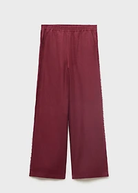 Linen suit pants with frayed ends