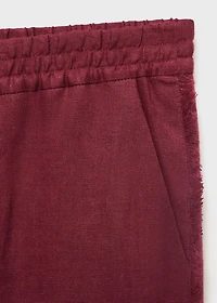 Linen suit pants with frayed ends