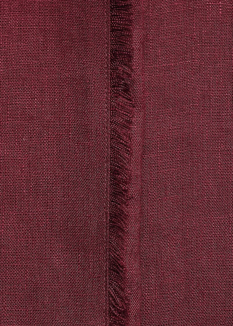 Linen suit pants with frayed ends