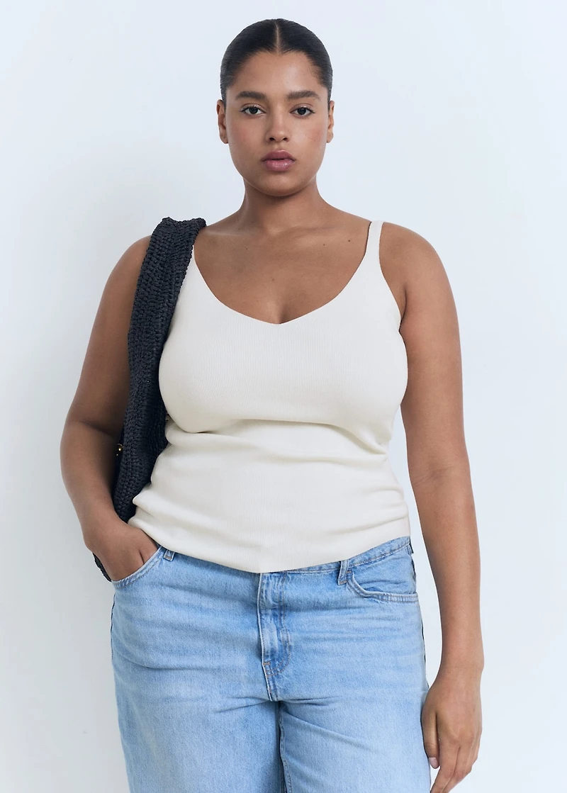 V-neck knitted top