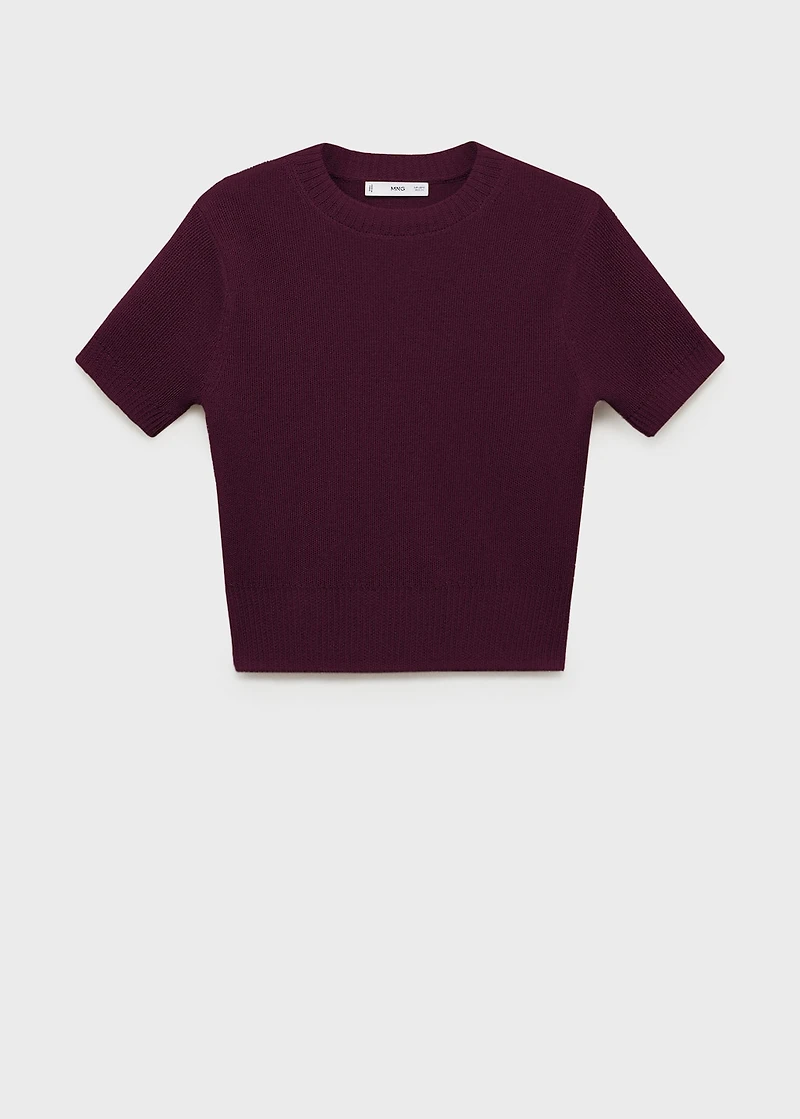 Short-sleeved crop sweater