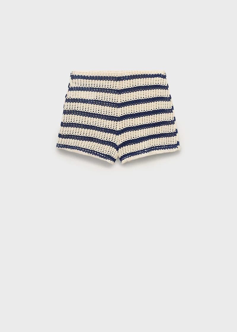 Striped crochet shorts