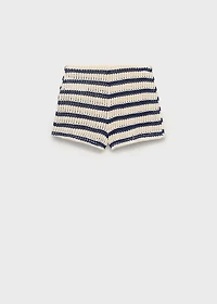 Striped crochet shorts