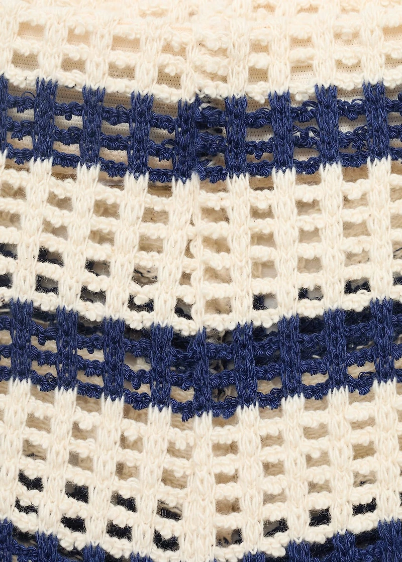 Striped crochet shorts