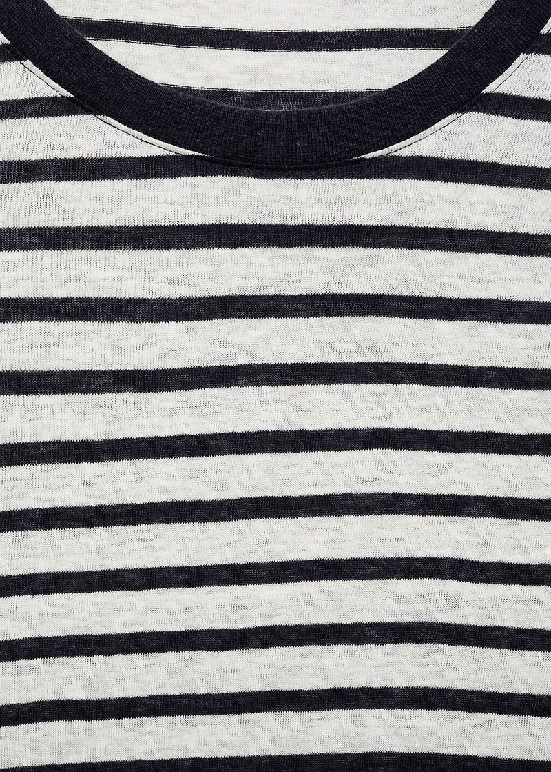 Striped slim-fit linen t-shirt