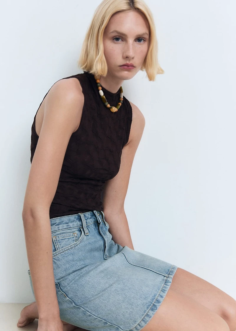 Short denim skirt
