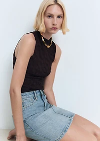 Short denim skirt