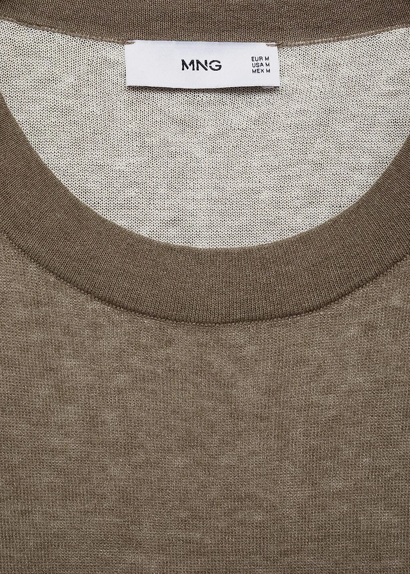 Contrasting cotton-blend T-shirt
