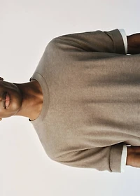 Contrasting cotton-blend T-shirt