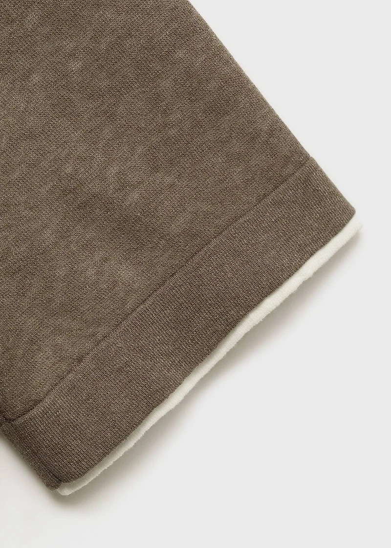 Contrasting cotton-blend T-shirt