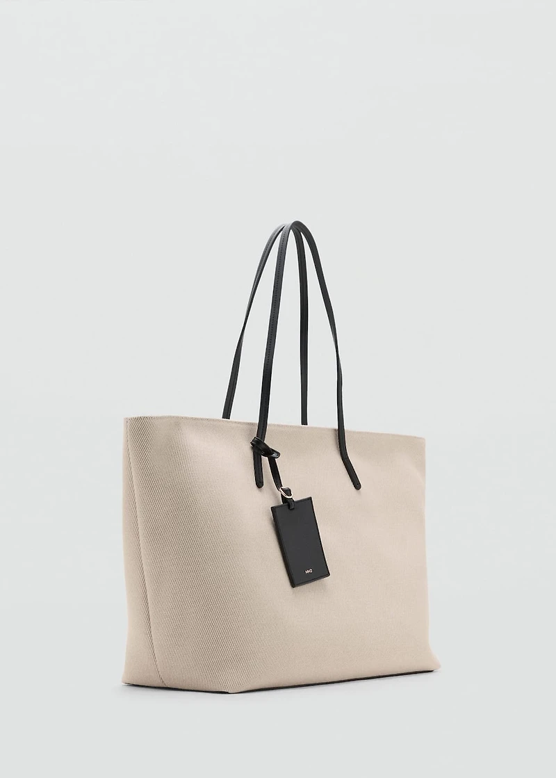 Contrast canvas shopper bag
