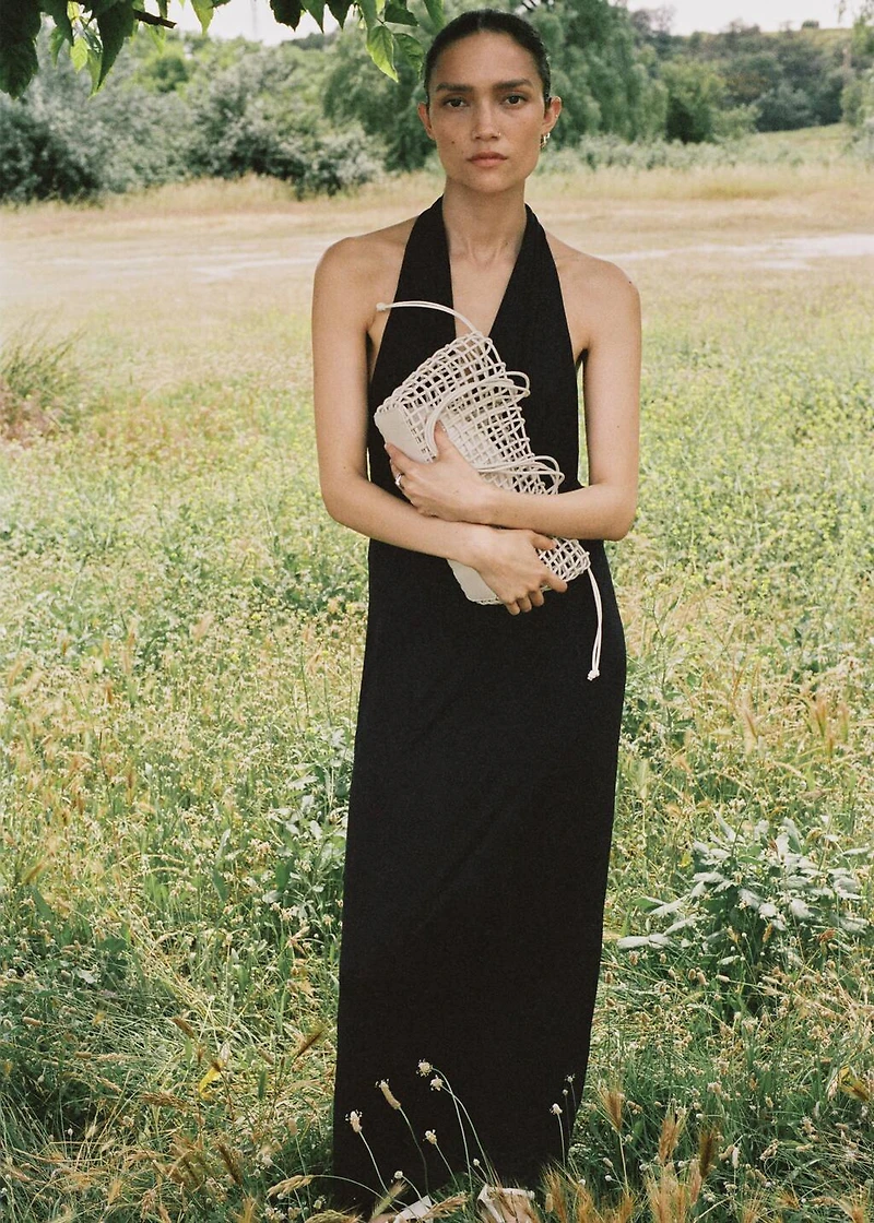 Draped open-back dress