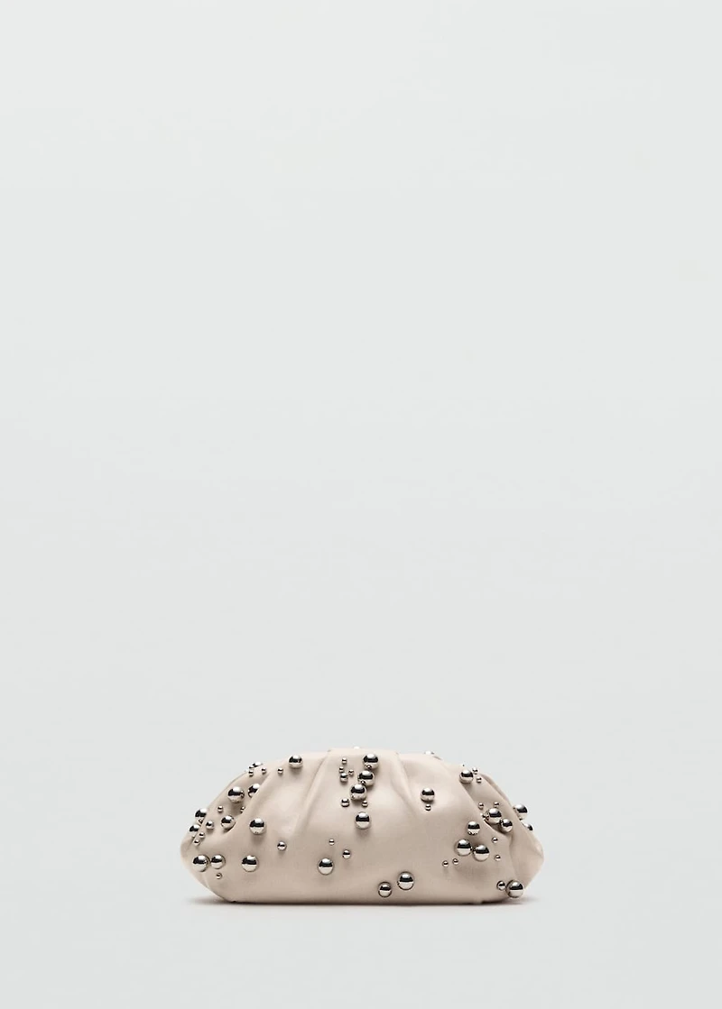 Leather handbag with ball detail