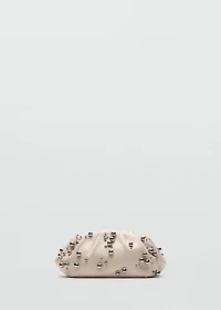 Leather handbag with ball detail