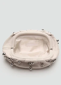 Leather handbag with ball detail