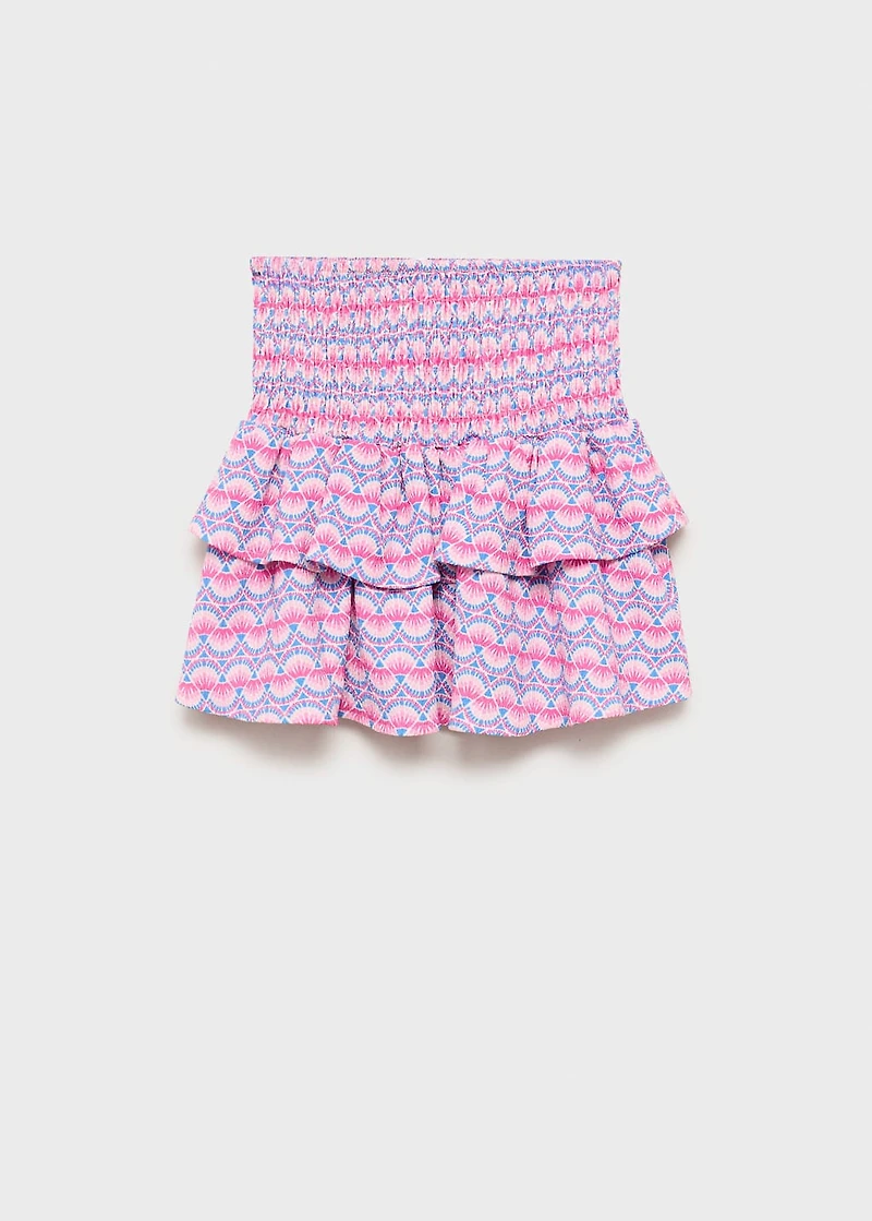 Printed skirt with ruffles