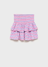 Printed skirt with ruffles