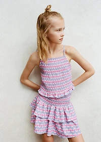 Printed skirt with ruffles