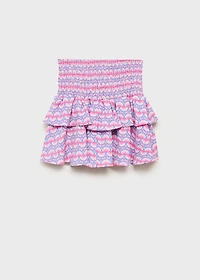 Printed skirt with ruffles