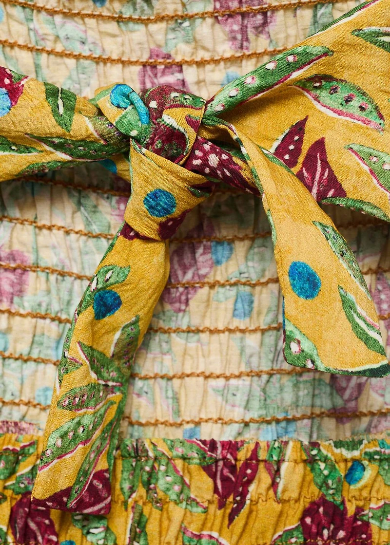 Printed ruched dress