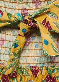 Printed ruched dress
