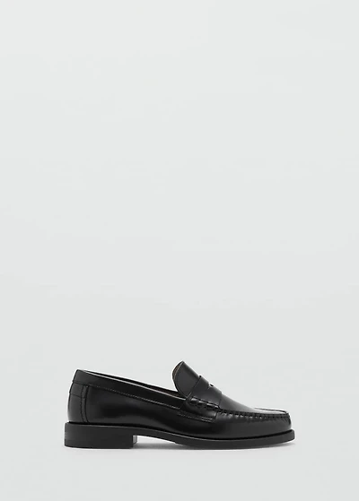 Aged-leather loafers