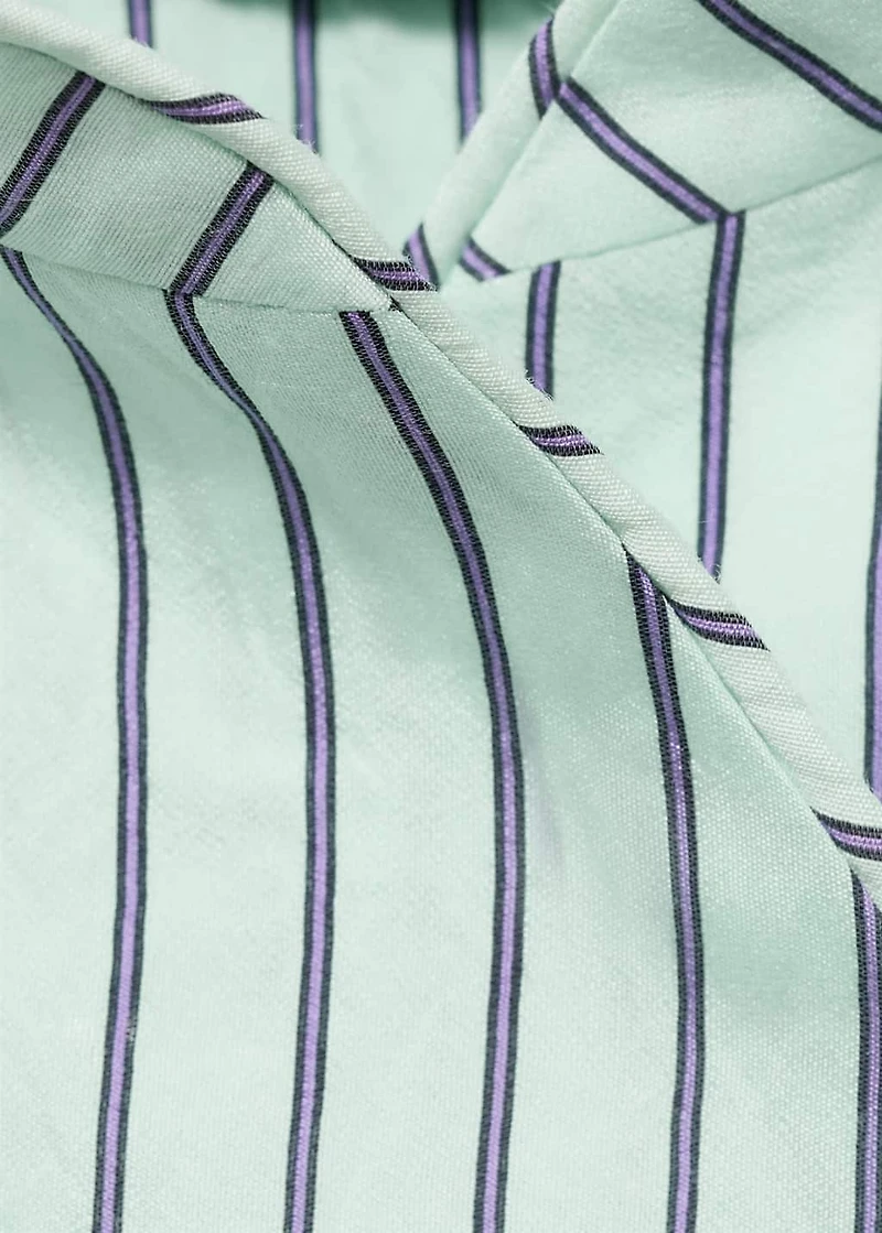 Striped top with a strap neckline and laces