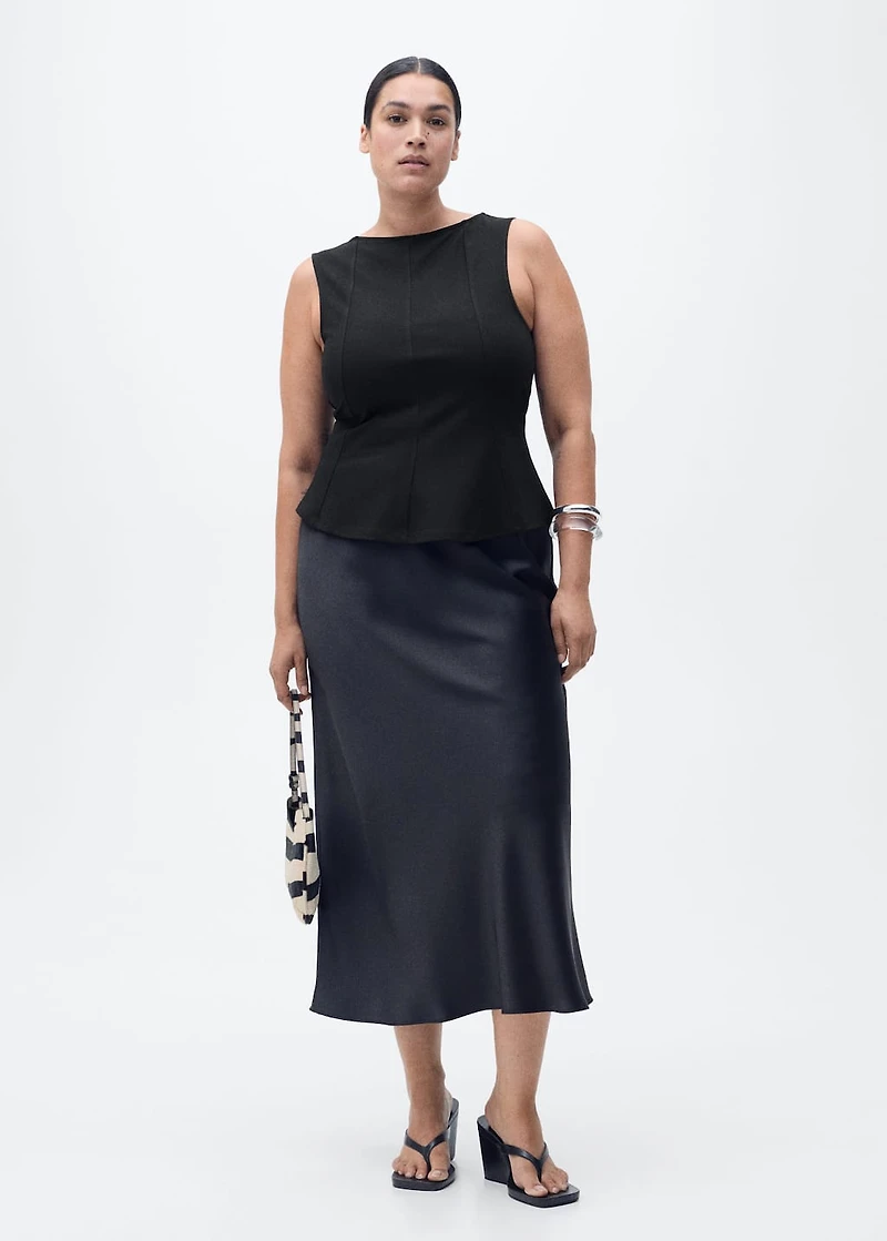 Peplum top with seam detail