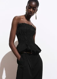 Ruched strapless top