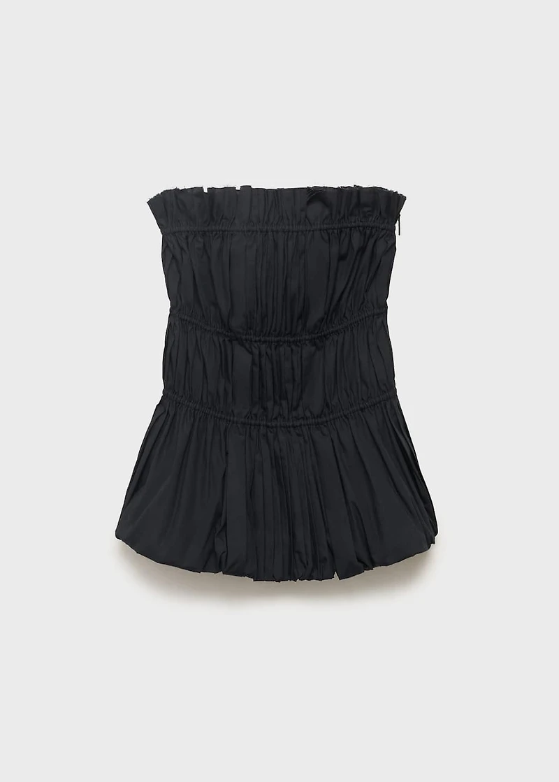 Ruched strapless top