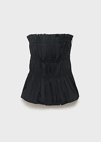 Ruched strapless top