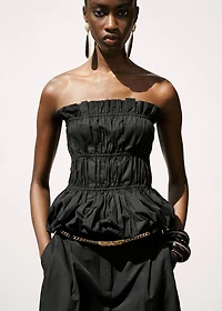 Ruched strapless top
