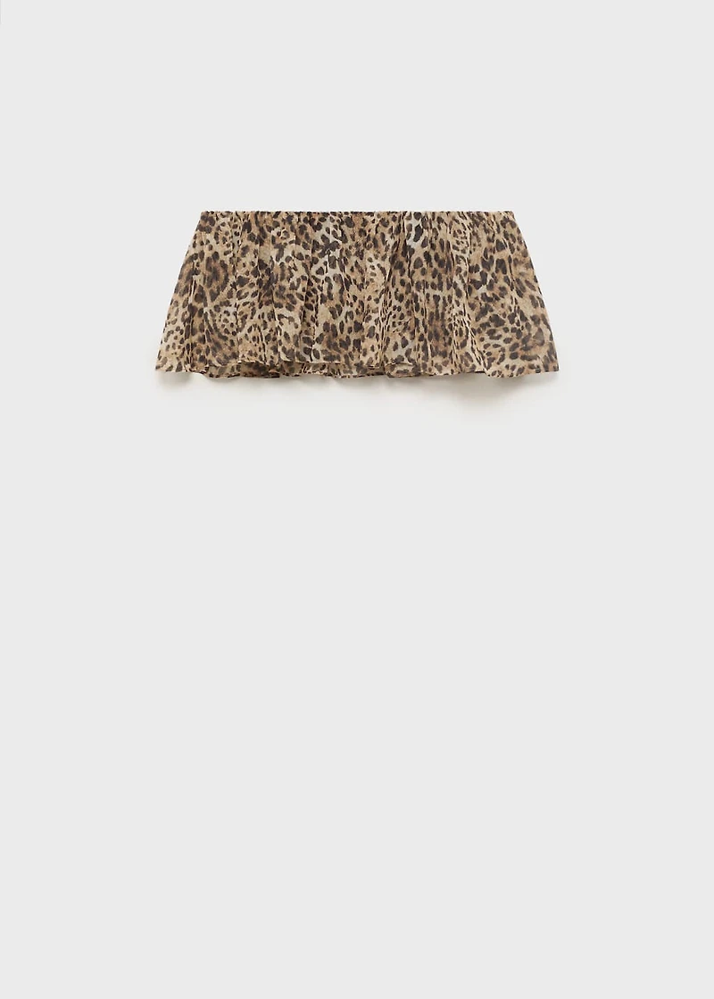 Animal-print crop top