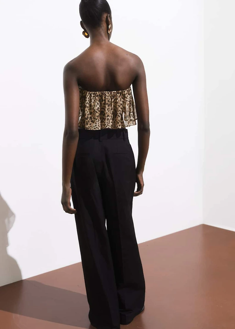 Animal-print crop top